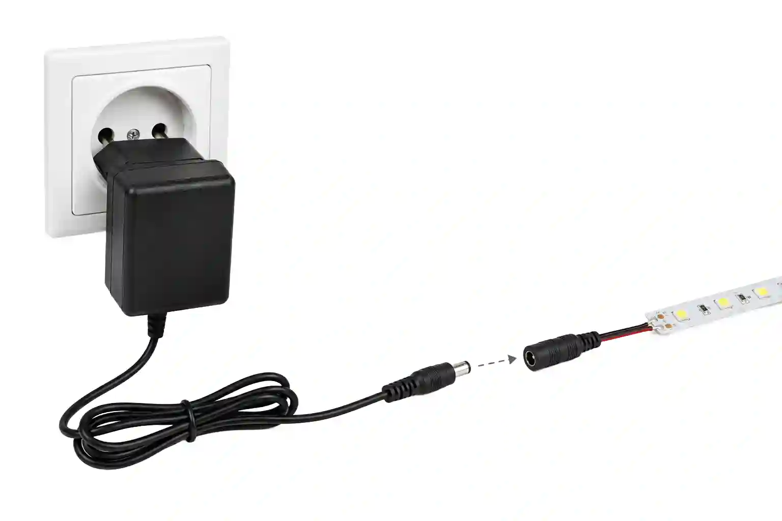 Doporučené zatížení LED napájecího zdroje 12V 24W zásuvkový s výkonovou rezervou